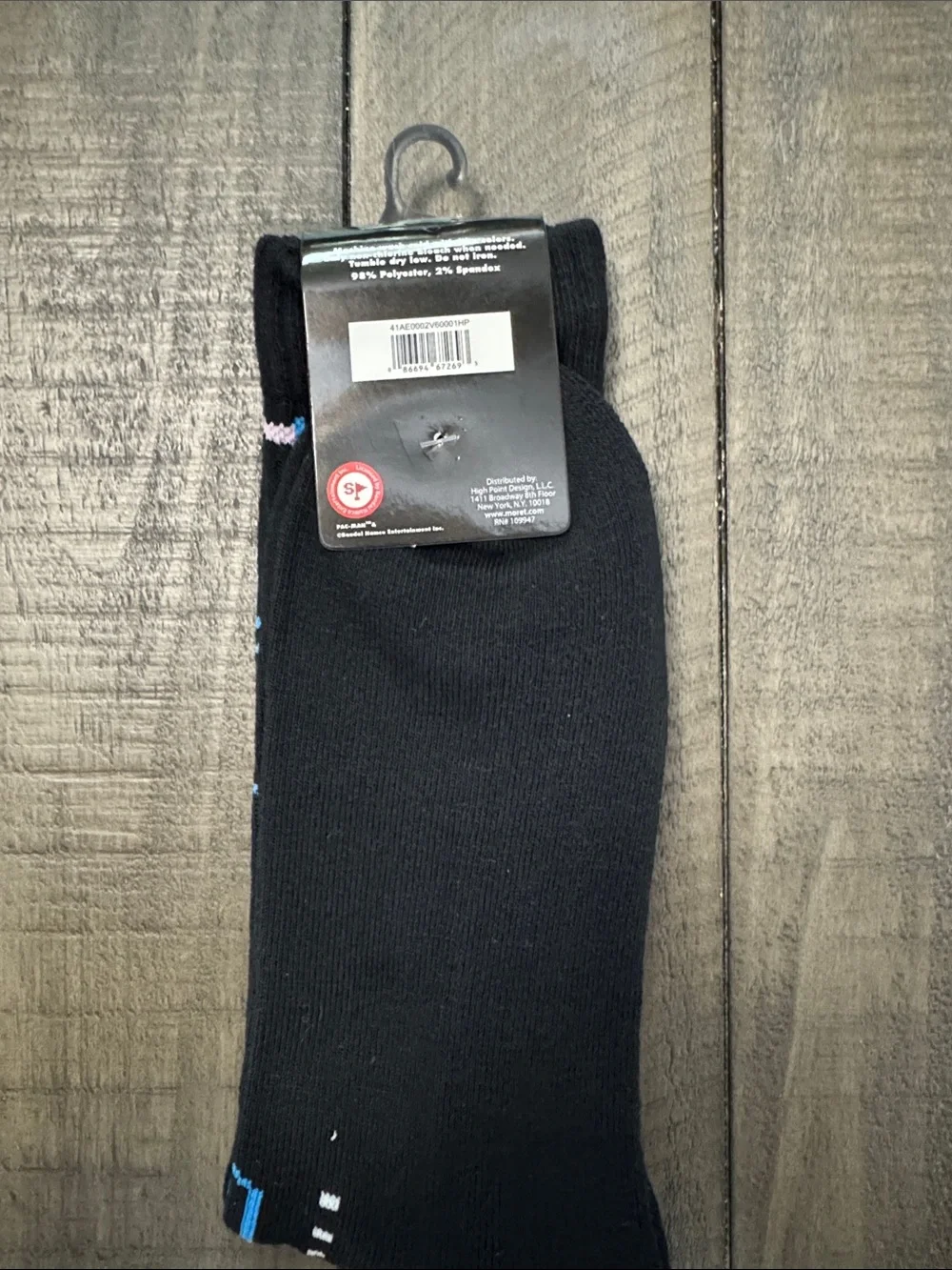 Men's Black Crew Socks with Iconic PAC-MAN Game Characters